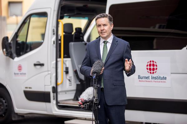 Hon Mark Butler, Minister for Health and Aged Care announcing NHMRC Partnership Projects at Burnet Institute.