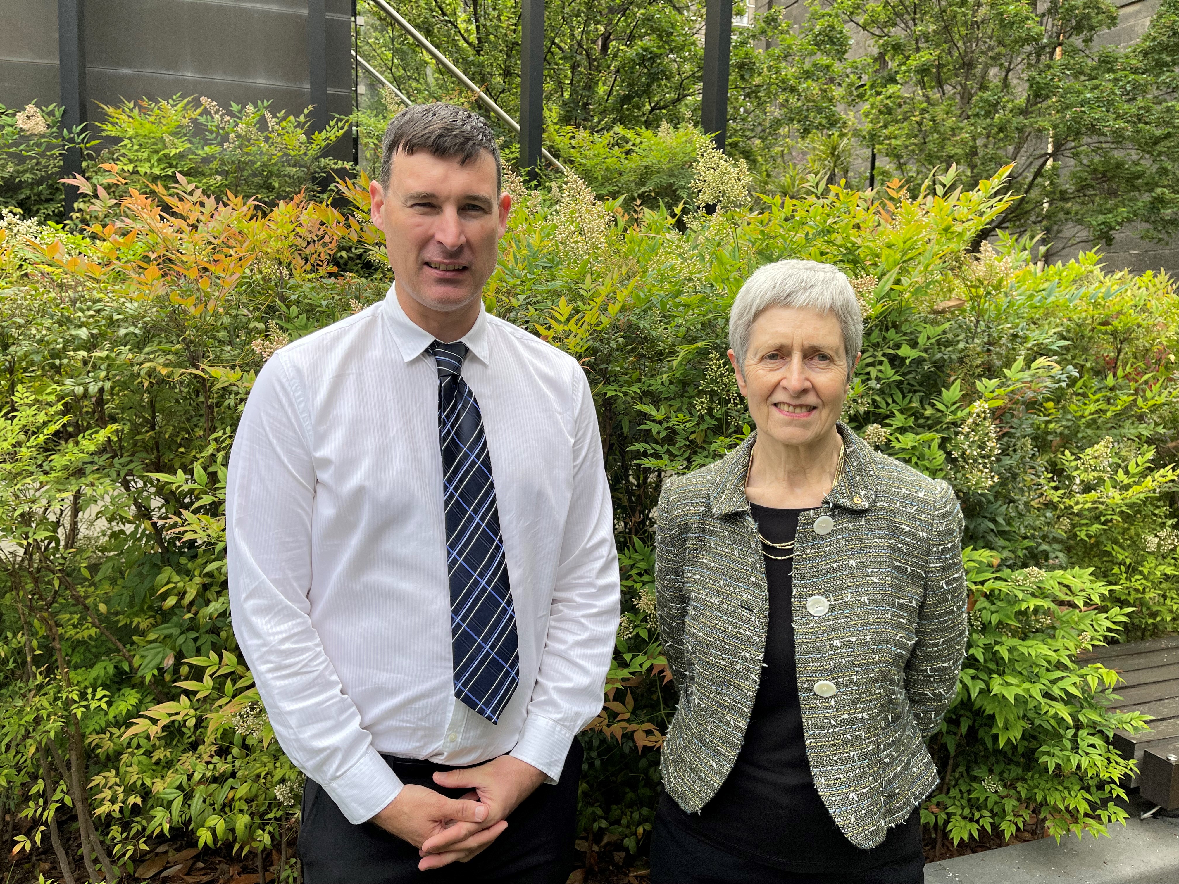 Pictured(l-r): Professor Ricky O'Brien, RMIT, Professor Anne Kelso, NHMRC CEO. Professor O’Brien will lead a team of Australian experts to prototype and build novel medical devices so that patients can be treated safely with high doses of radiation