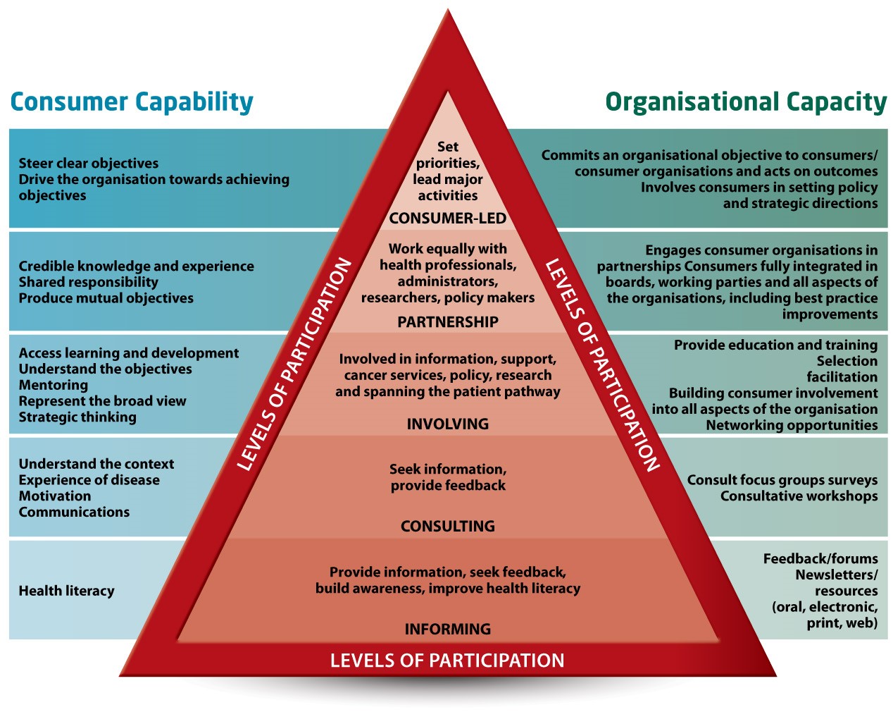 Consumer involvement model (reproduced with permission from Cancer Australia)