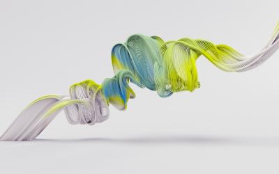 Abstract image of white green and yellow on white background