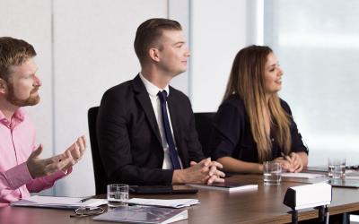 Coporate image in boardroom