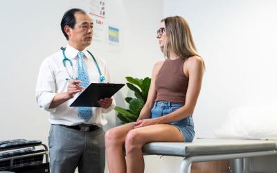 Decorative image - Doctor talking to patient