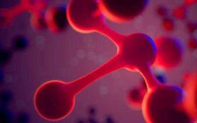 medical background with molecules and atoms