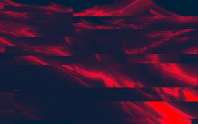 Unique Design Abstract Digital Pixels - Red and Navy Blue